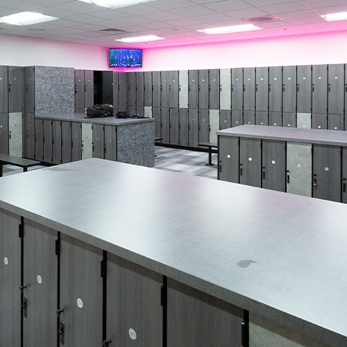 lockers in a modern gym