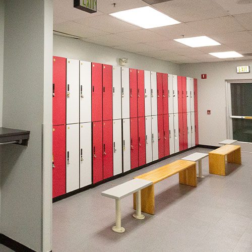 lockers in a modern gym